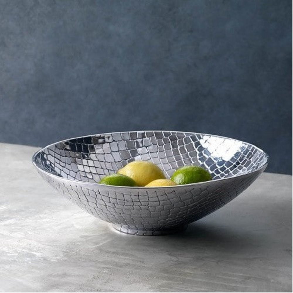 Beatriz Ball CROC Large Bowl 5734 Silver Aluminum 14" Artisan Mexico